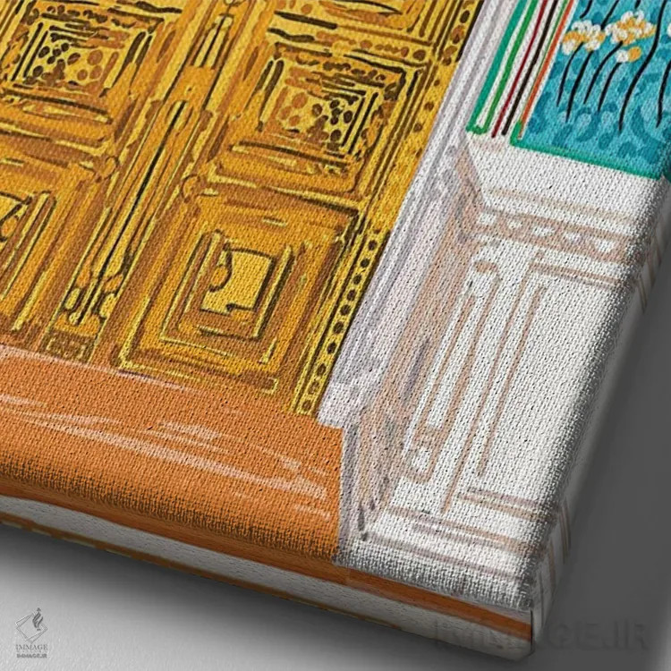 تابلو دکوراتیو درب ورودی جلویی کاخ جایپور اثر ۸۳ پرتقال - نمای نزدیک بافت بوم