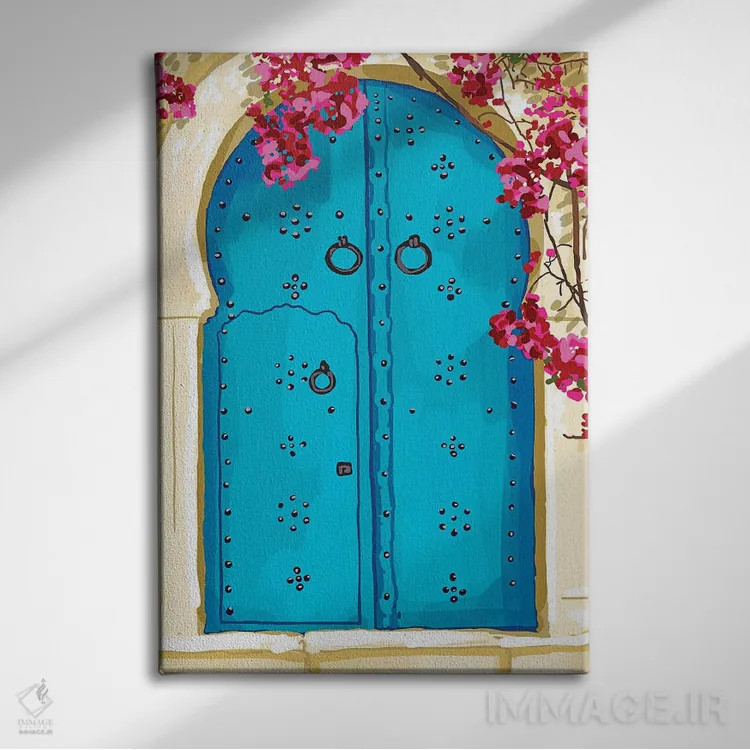 تابلو دکوراتیو درب قصر اثر ۸۳ پرتقال - نمای روبهرو روی دیوار