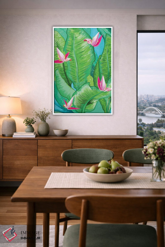 تابلو مدرن گل های موزی اثر ۸۳ پرتقال - D6W