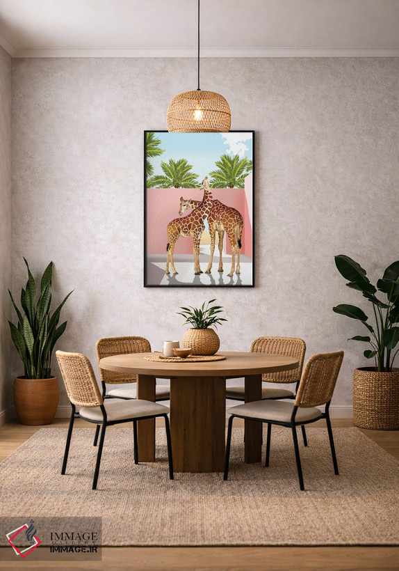 تابلو دکوراتیو ویلای زرافه اثر ۸۳ پرتقال - D4B