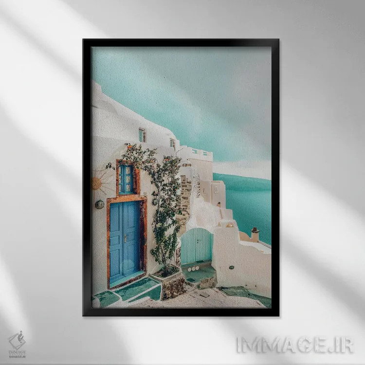 تابلو دکوراتیو خانه تعطیلاتی اثر ۸۳ پرتقال - نمای قابدار مشکی