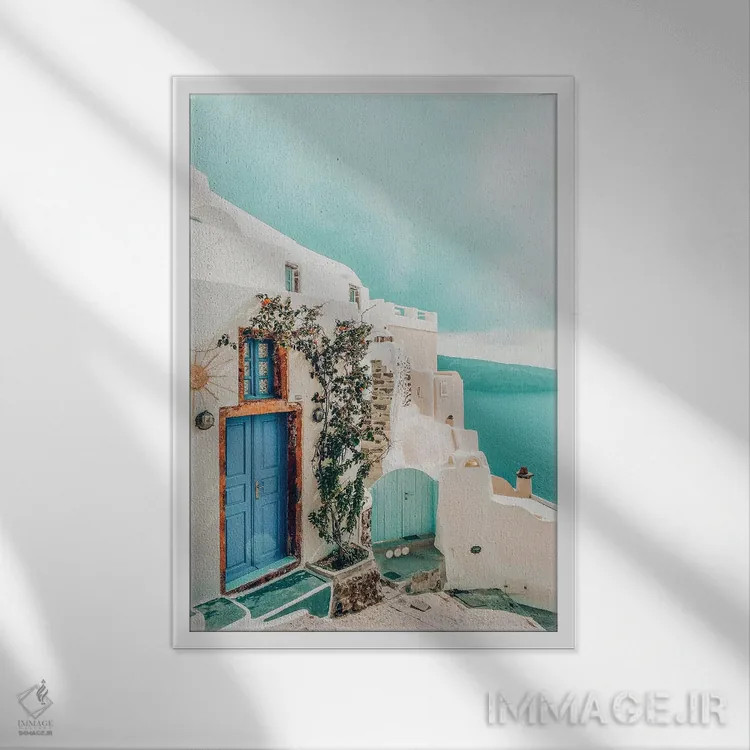تابلو دکوراتیو خانه تعطیلاتی اثر ۸۳ پرتقال - نمای قابدار سفید