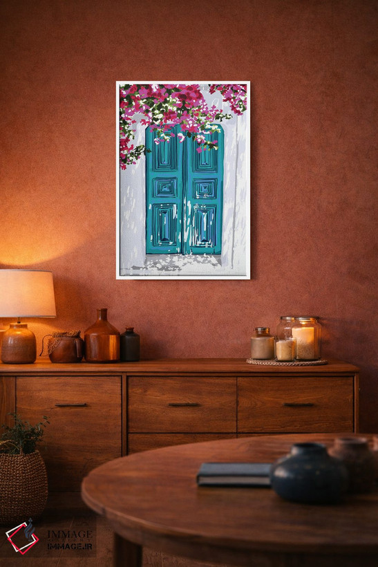 تابلو مدرن خانه ای دیگر در سانتورینی اثر ۸۳ پرتقال - D4W