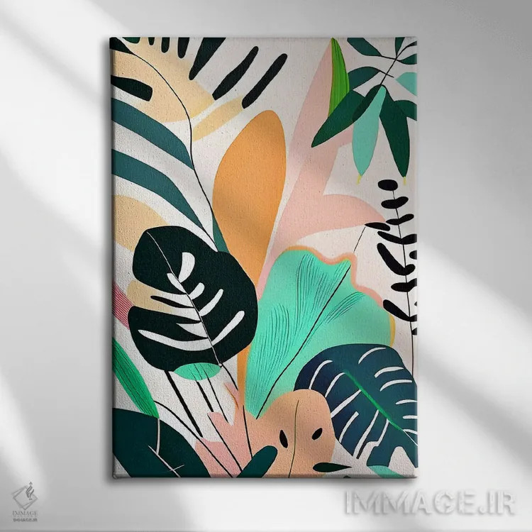 تابلو انتزاعی پاستلو اثر ۸۳ پرتقال - نمای روبهرو روی دیوار
