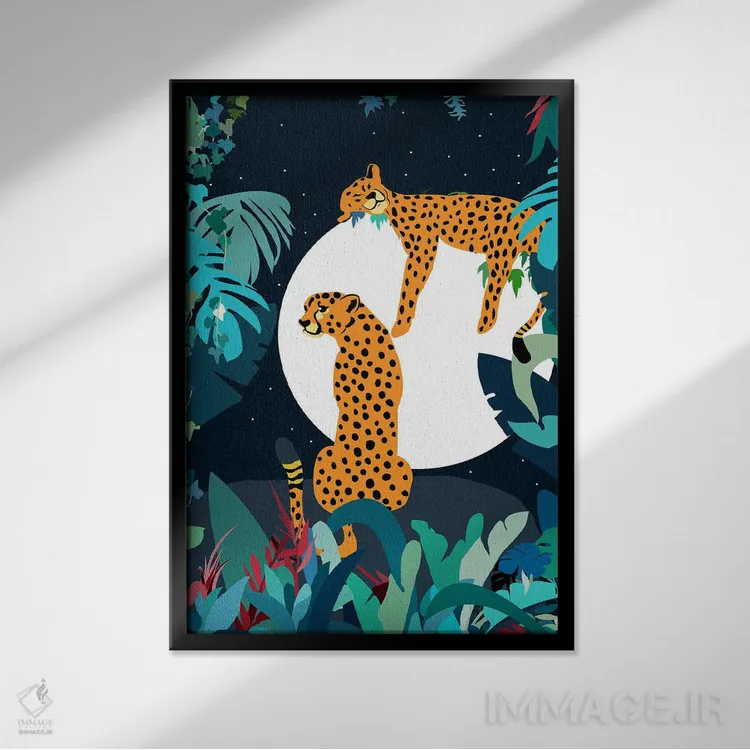 تابلو دکوراتیو خوشحال و سرخوش اثر ۸۳ پرتقال - نمای قابدار مشکی