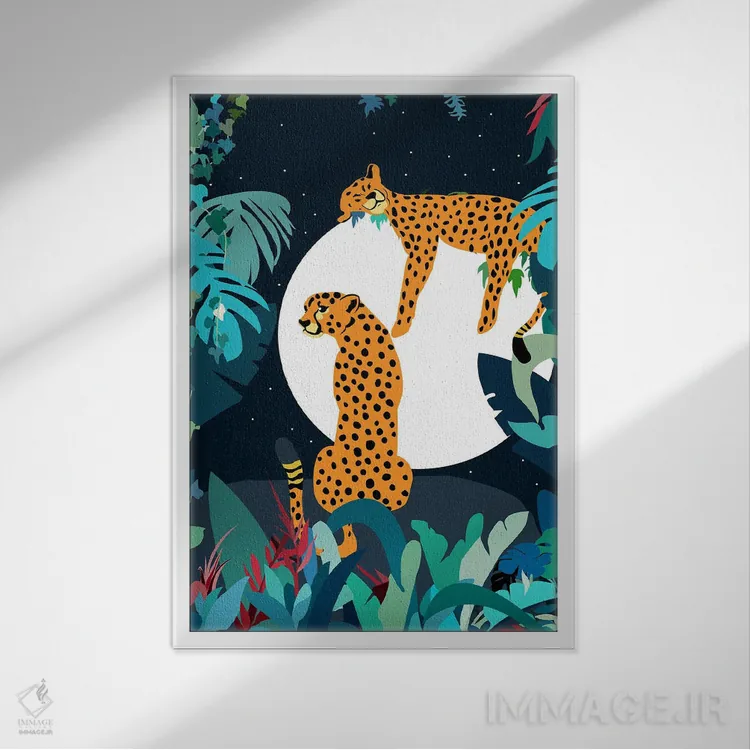 تابلو دکوراتیو خوشحال و سرخوش اثر ۸۳ پرتقال - نمای قابدار سفید