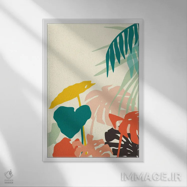 تابلو دکوراتیو طبیعت گرمسیری اثر ۸۳ پرتقال - نمای قابدار سفید