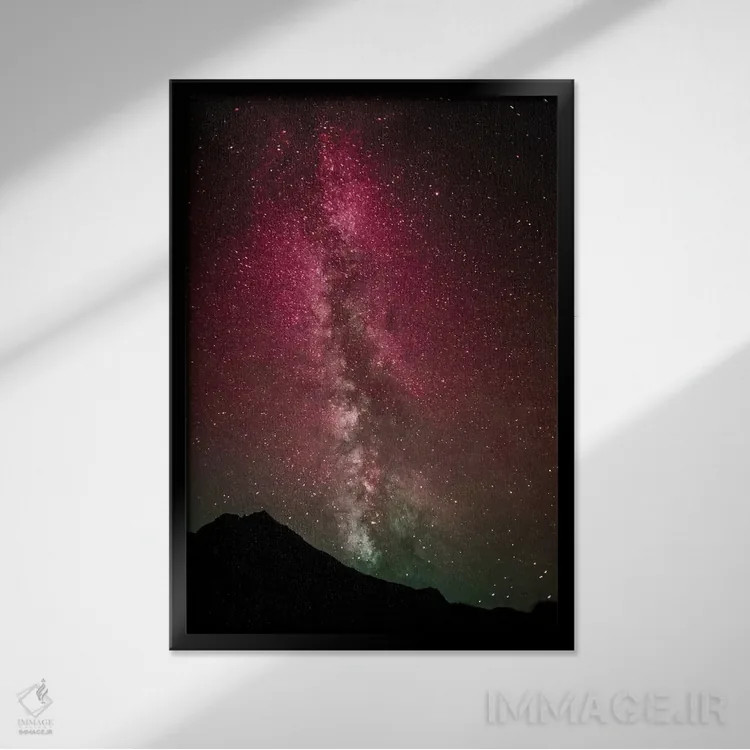 تابلو دکوراتیو ستارگان بالای سر اثر ۸۳ پرتقال - نمای قابدار مشکی