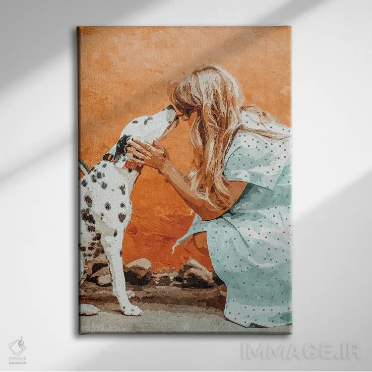 تابلو دکوراتیو وابسته به حیوان خانگی اثر ۸۳ پرتقال - نمای روبهرو روی دیوار