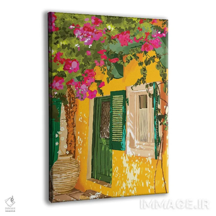 تابلو دکوراتیو زندگی در آفتاب، همیشه؛ سفر، تابستان، معماری آفتابی یونان و اس… اثر ۸۳ پرتقال - نمای پرسپکتیو محصول