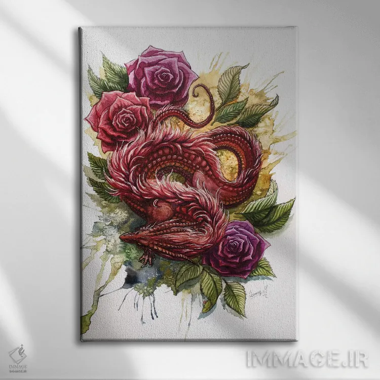 تابلو دکوراتیو رز اثر سونیمیا - نمای روبهرو روی دیوار