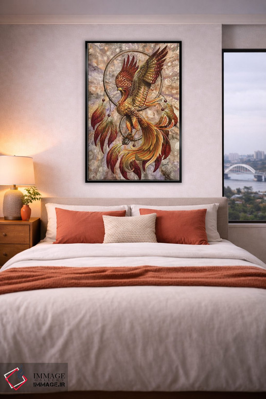 تابلو دکوراتیو کابوس گیر ققنوس اثر سونیمیا - D5B