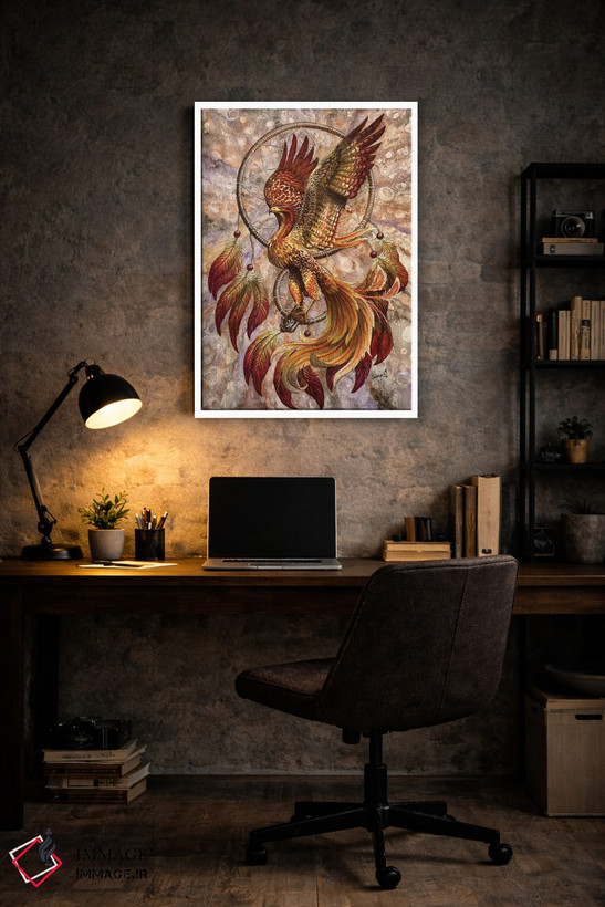 تابلو دکوراتیو کابوس گیر ققنوس اثر سونیمیا - D6W