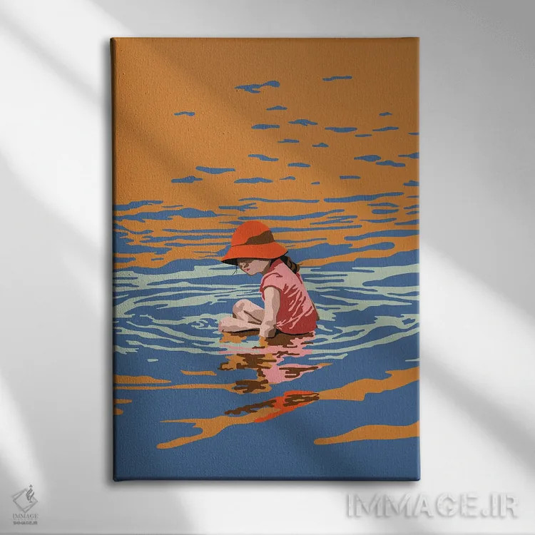 تابلو دکوراتیو بازی اثر آن ریشیو - نمای روبهرو روی دیوار