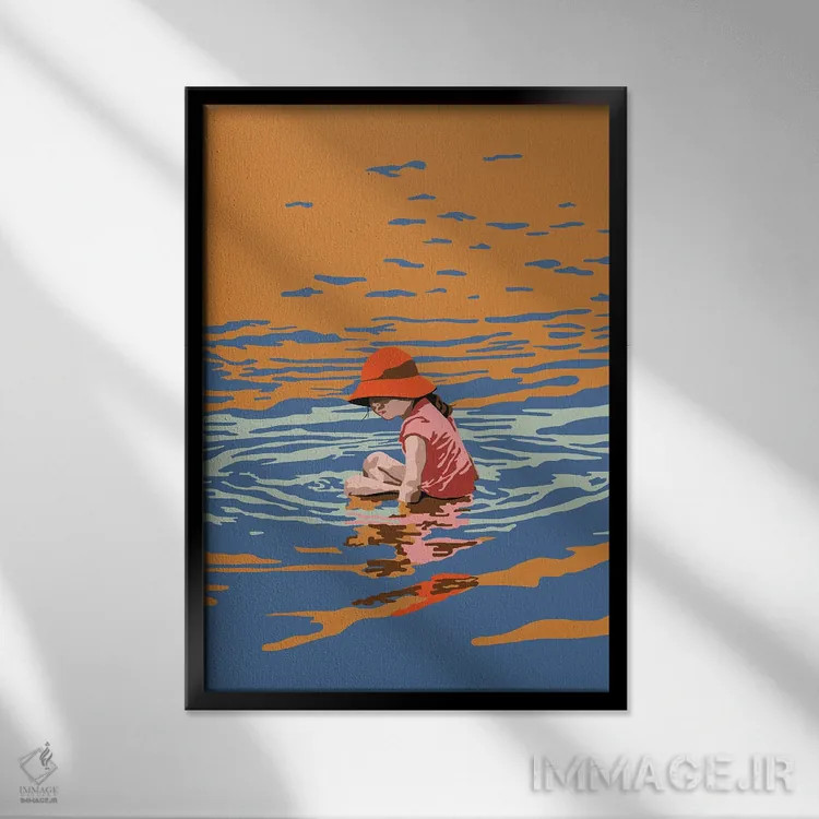 تابلو دکوراتیو بازی اثر آن ریشیو - نمای قابدار مشکی