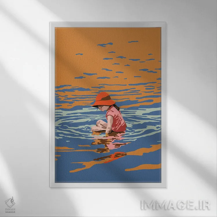 تابلو دکوراتیو بازی اثر آن ریشیو - نمای قابدار سفید
