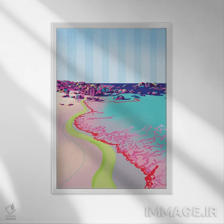 تابلو دکوراتیو ساحل رتا اثر آن ریشیو - نمای قابدار سفید