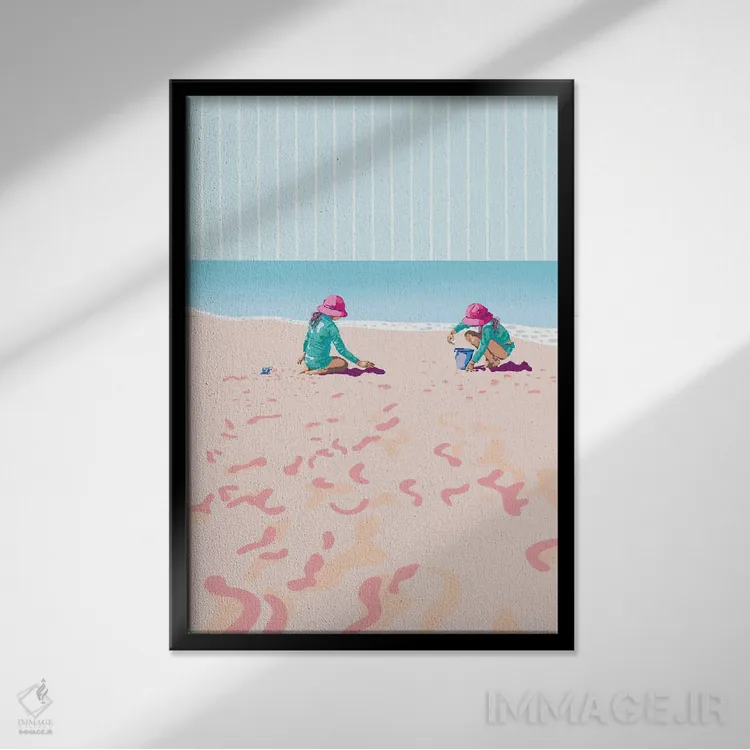 تابلو دکوراتیو سطل اثر آن ریشیو - نمای قابدار مشکی