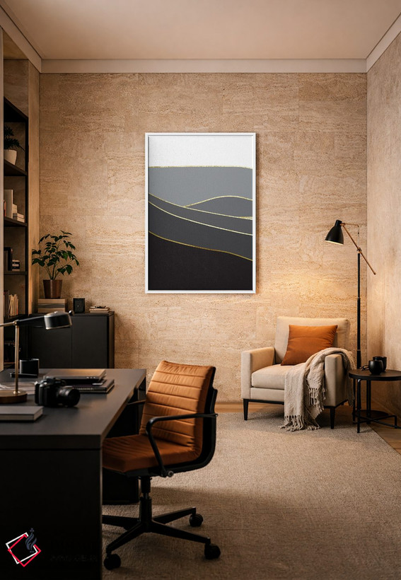 تابلو انتزاعی منظره سیاه و طلایی ۱ اثر اوربان اپیفانی - D6W