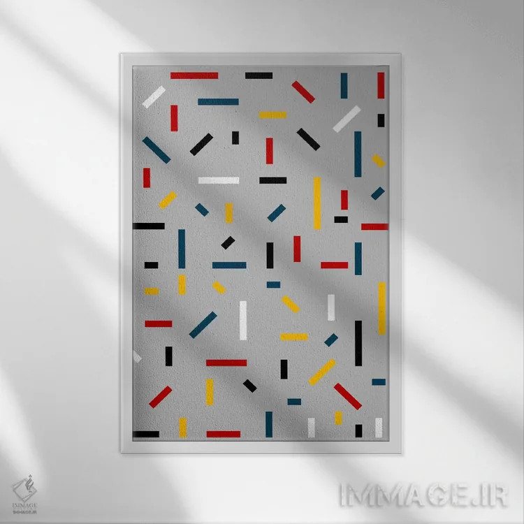 تابلو انتزاعی پیش از موندریان اثر دیزاینرهای همیشگی - نمای قابدار سفید