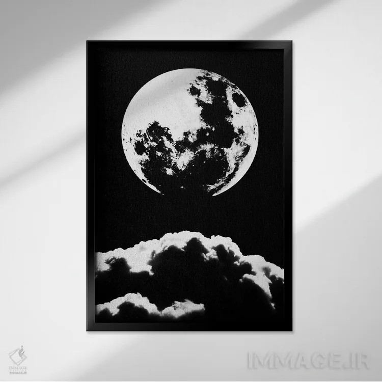 تابلو دکوراتیو صومعه ماه اثر دیزاینرهای همیشگی - نمای قابدار مشکی