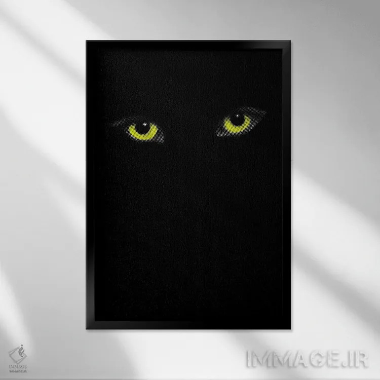 تابلو دکوراتیو چهره روح اثر دیزاینرهای همیشگی - نمای قابدار مشکی