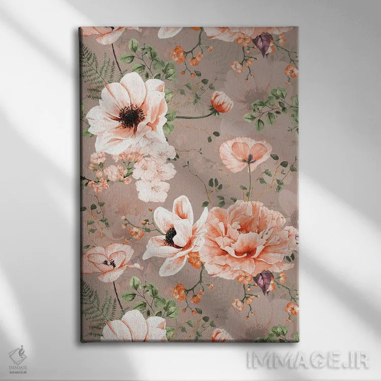 تابلو مدرن باغ مدرن بهاری شقایق و صدتومانی ۱ اثر آرت - نمای روبهرو روی دیوار