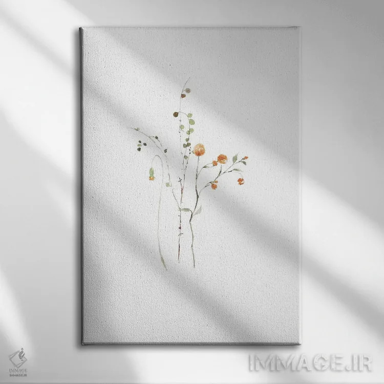 تابلو مینیمال گل های ایکبانای هیگه اثر آرت - نمای روبهرو روی دیوار
