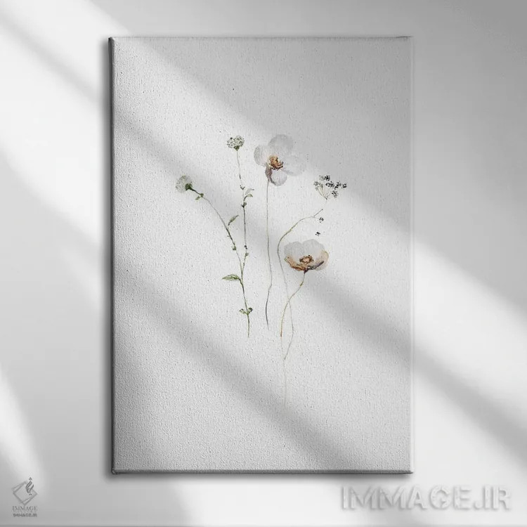 تابلو مینیمال گل های ایکبانای هیگه ۱ اثر آرت - نمای روبهرو روی دیوار