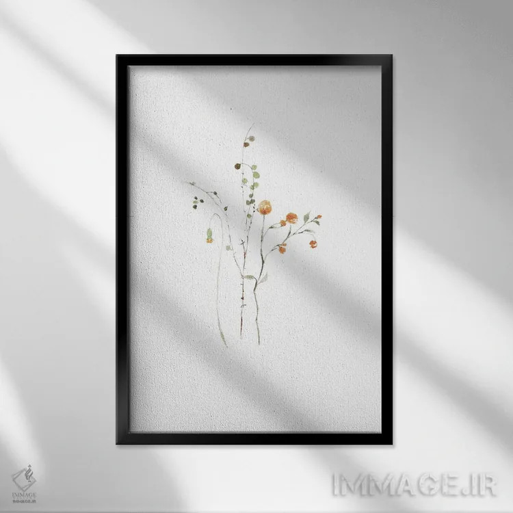 تابلو مینیمال گل های ایکبانای هیگه اثر آرت - نمای قابدار مشکی