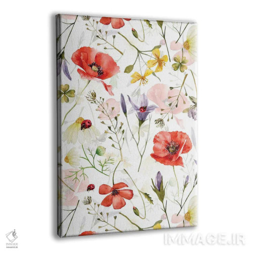 تابلو مینیمال چمنزار گیاهان دارویی و گل های وحشی اسکانباوراویایی مخصوص نیمه تابستان اثر آرت - نمای پرسپکتیو محصول