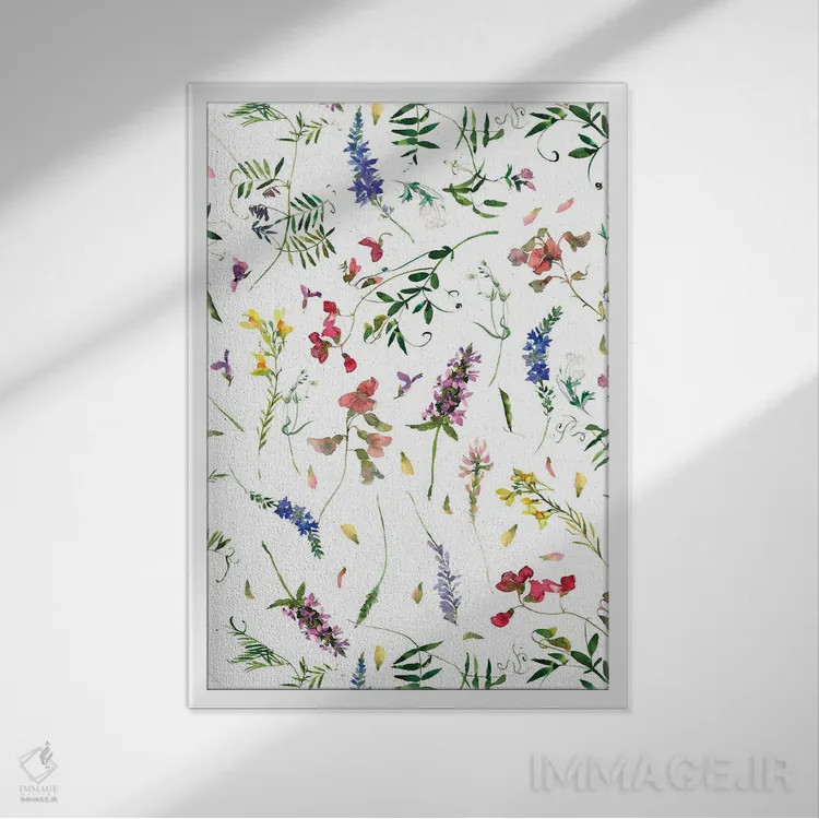 تابلو دکوراتیو چمنزار نیمه تابستان اثر آرت - نمای قابدار سفید
