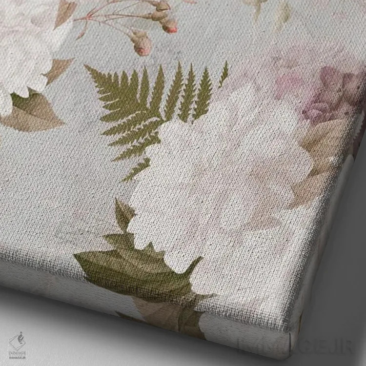 تابلو مدرن باغ گل صدتومانی پاستلی اثر آرت - نمای نزدیک بافت بوم