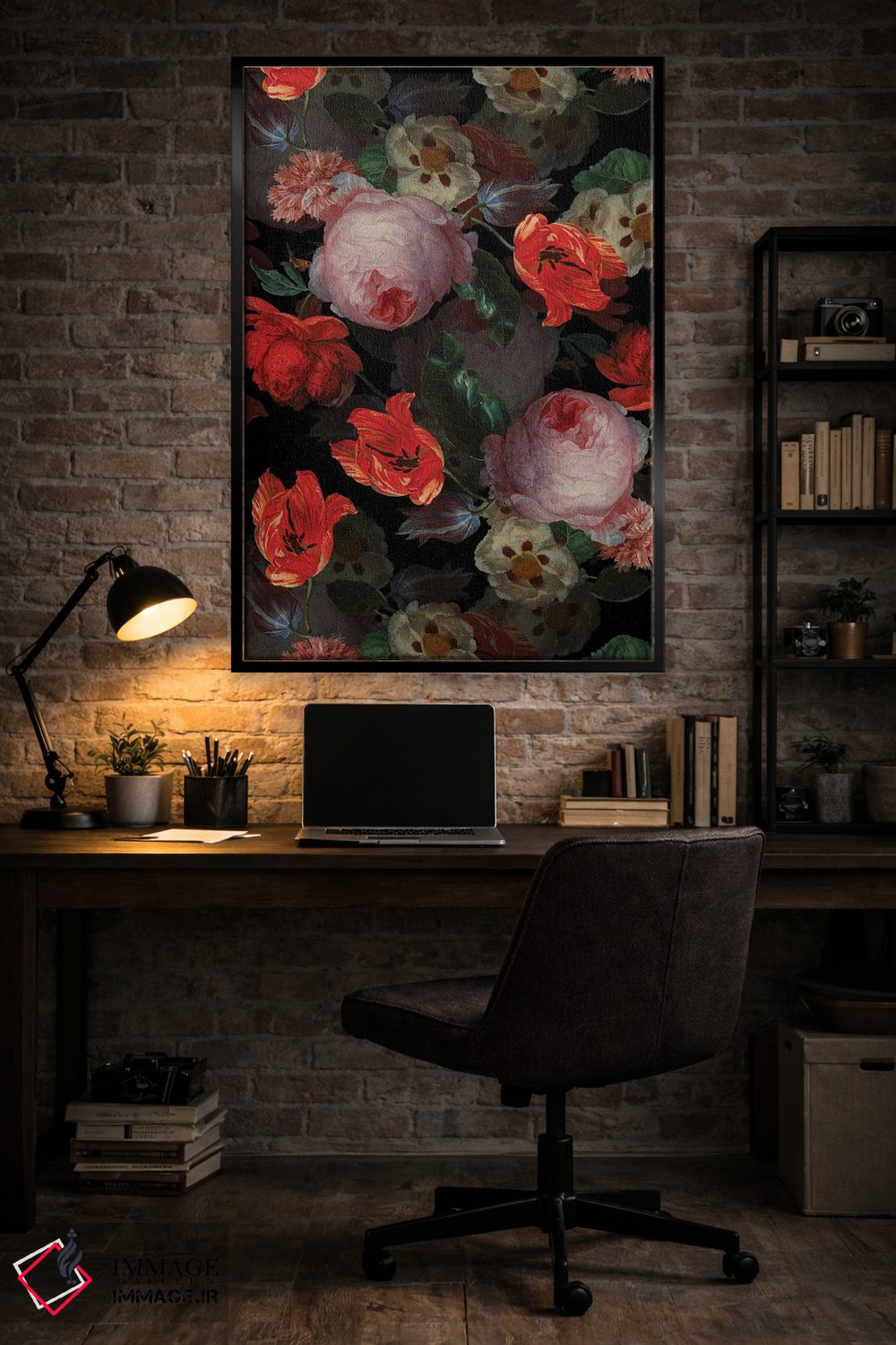 تابلو دکوراتیو باغ شبانه گل ها اثر قدیمی Jan Davidsz. De Heem - D6B