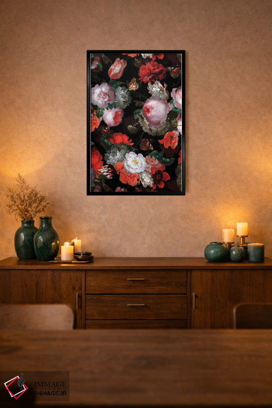 تابلو مدرن باغ گیاهی گل های سرسبز اثر قدیمی Jan Davidsz. De Heem - D2B