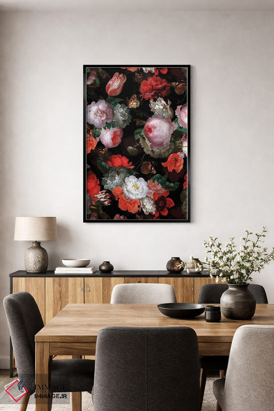 تابلو مدرن باغ گیاهی گل های سرسبز اثر قدیمی Jan Davidsz. De Heem - D4B