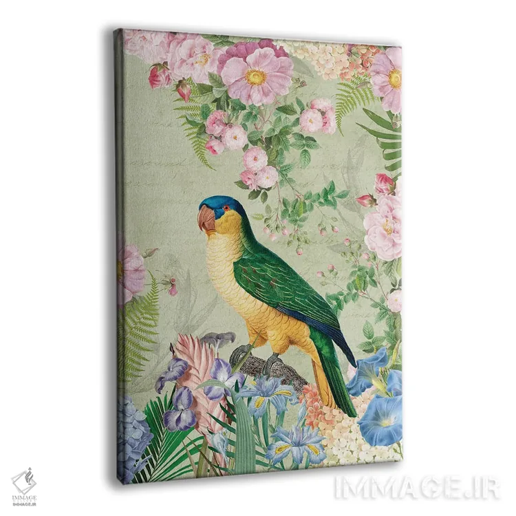 تابلو دکوراتیو طوطی قدیمی در باغ گیاهی اثر آرت - نمای پرسپکتیو محصول