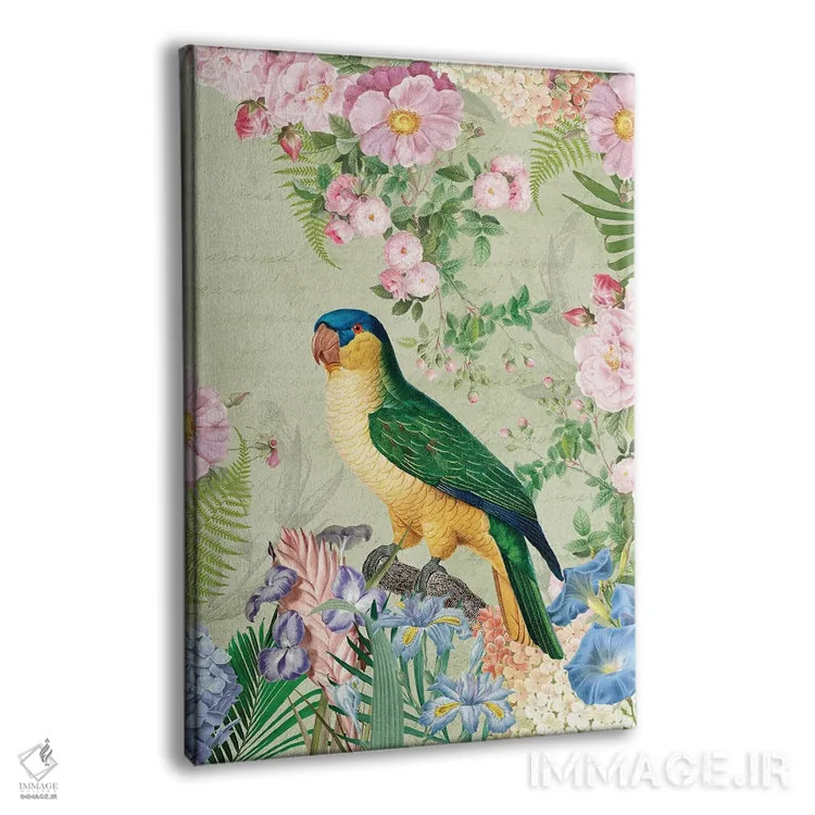 تابلو دکوراتیو طوطی قدیمی در باغ گیاهی اثر آرت - نمای پرسپکتیو محصول