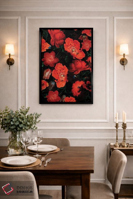 تابلو دکوراتیو باغ شقایق های سرسبز اثر قدیمی Jan Davidsz. De Heem - D3B