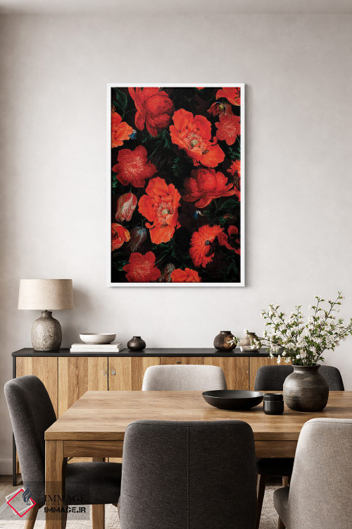 تابلو دکوراتیو باغ شقایق های سرسبز اثر قدیمی Jan Davidsz. De Heem - D4W