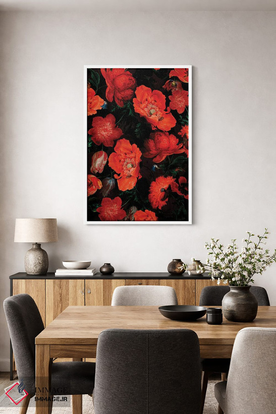 تابلو دکوراتیو باغ شقایق های سرسبز اثر قدیمی Jan Davidsz. De Heem - D4W