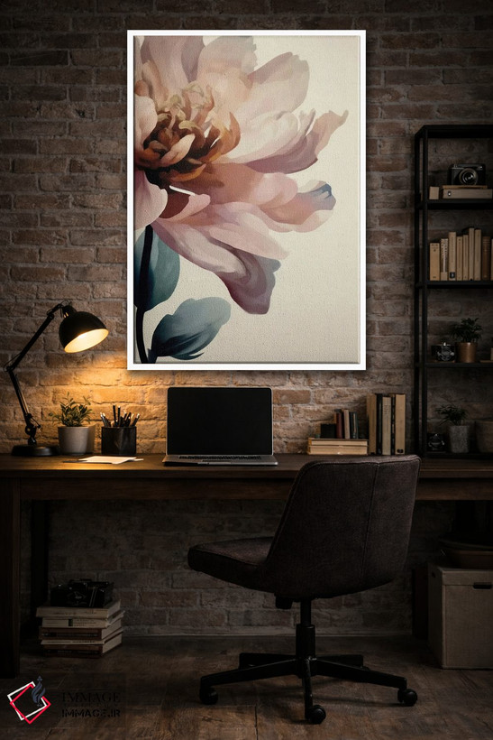 تابلو دکوراتیو گل دالیای انتزاعی صورتی اثر آرت - D4W