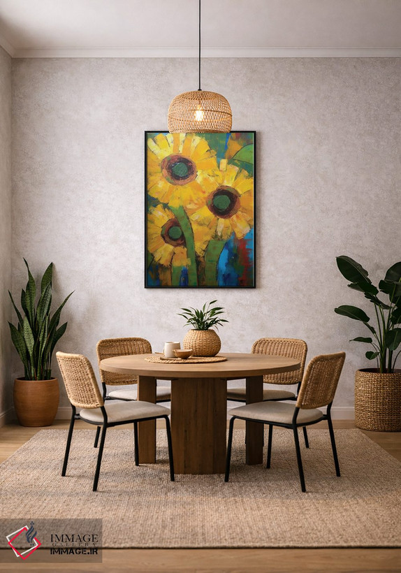 تابلو انتزاعی مزارع طلایی اثر آرت - D5B