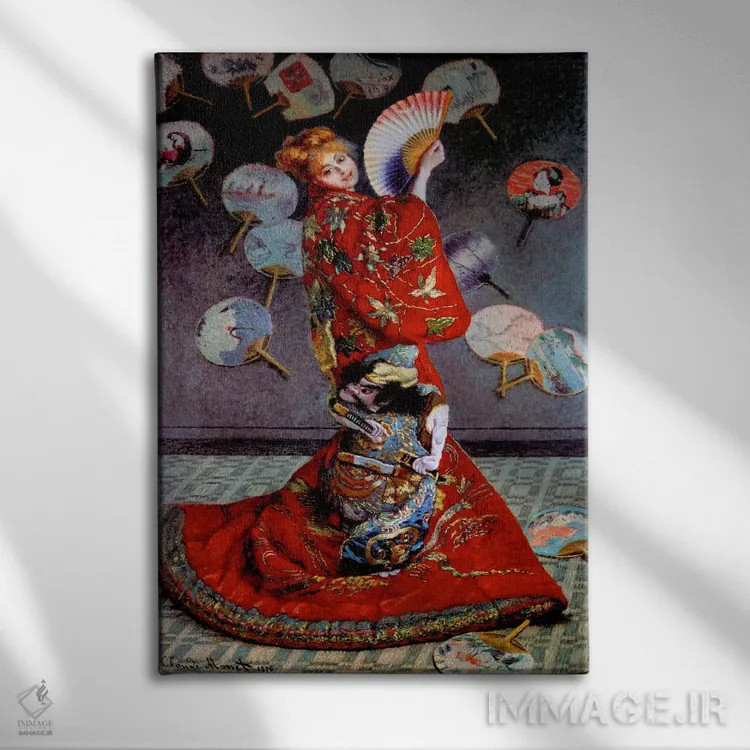 تابلو دکوراتیو مونه، لباس ژاپنی اثر کلکسیون اپل وینتج - نمای روبهرو روی دیوار