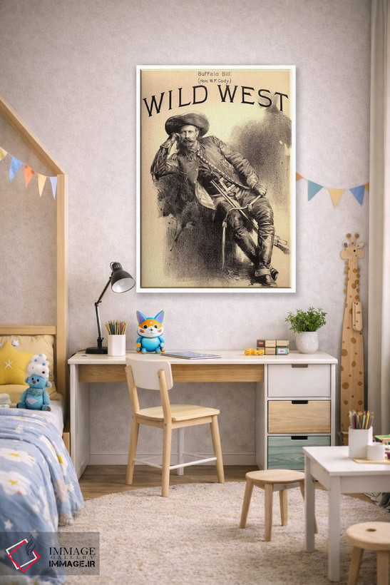 تابلو دکوراتیو بوفالو بیل اثر کلکسیون اپل وینتج - D1W
