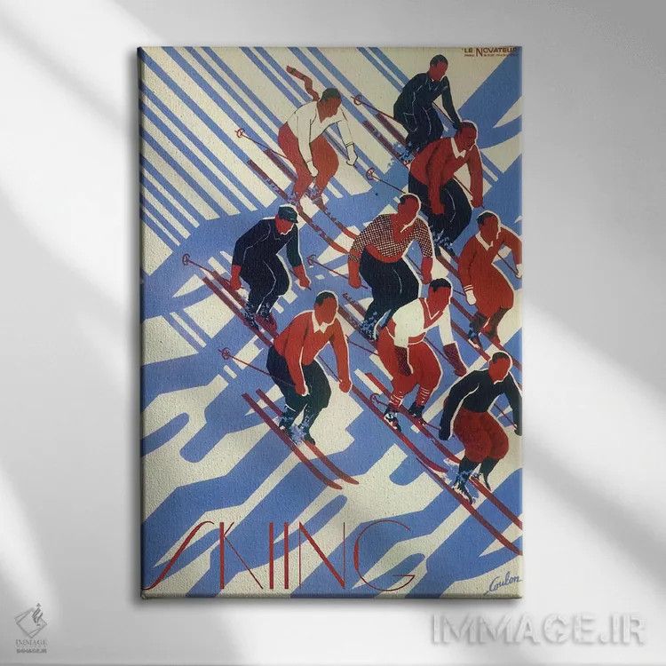 تابلو دکوراتیو اسکی VIII اثر کلکسیون اپل وینتج - نمای روبهرو روی دیوار