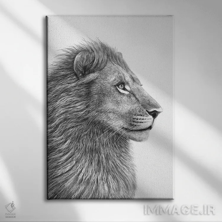 تابلو دکوراتیو شیر اثر والریا کورنکوا - نمای روبهرو روی دیوار