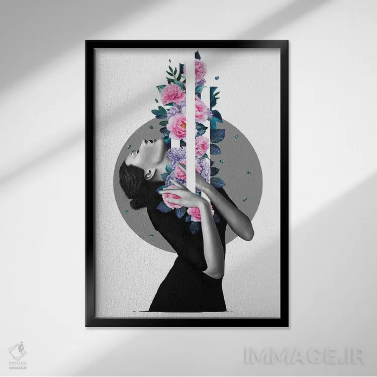 تابلو انتزاعی درون من اثر والریا کورنکوا - نمای قابدار مشکی