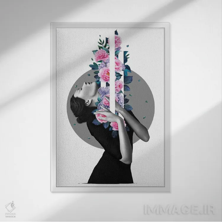تابلو انتزاعی درون من اثر والریا کورنکوا - نمای قابدار سفید