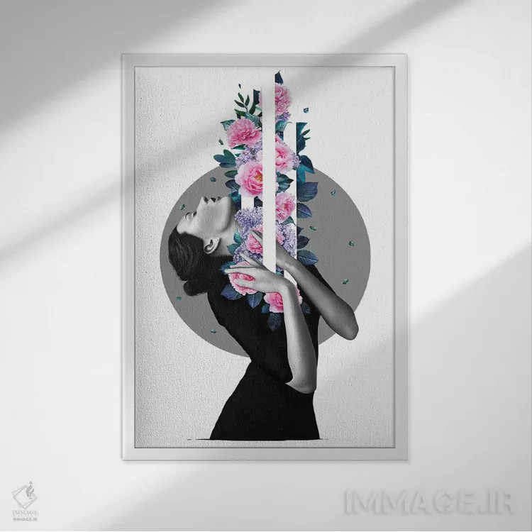 تابلو انتزاعی درون من اثر والریا کورنکوا - نمای قابدار سفید